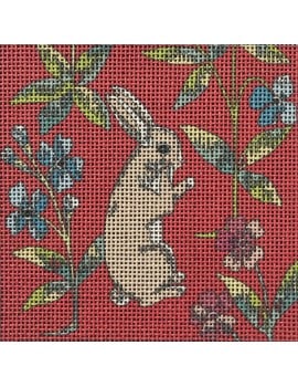 LAPIN DEBOUT fond rouge