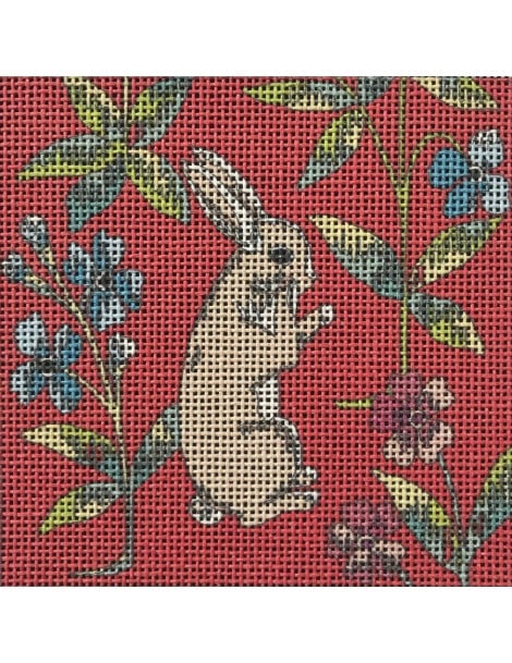 LAPIN DEBOUT fond rouge